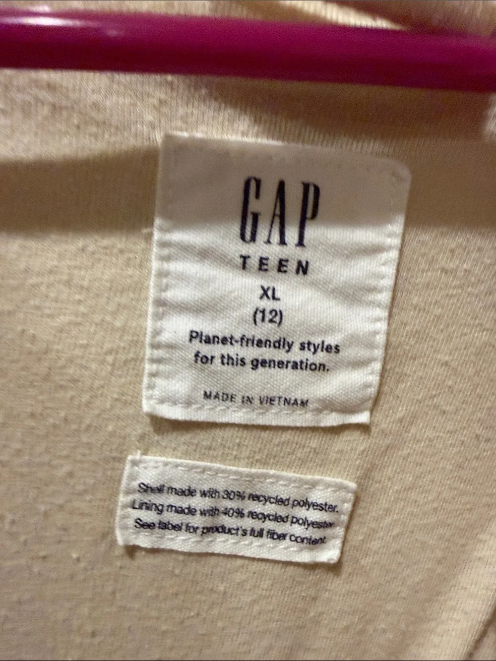 GAP Teen Coziest Teddy Bear Zip-up Jacket Ivory Size XL (12)  or Adult M